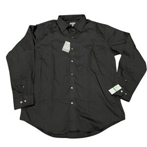 Men’s VAN HEUSEN Black Pin Striped Button Down Shirt XLARGE 16-16 1/2 BRAND NEW